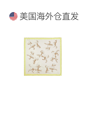 自营jacquemus多色Poodle印花丝质方形围巾-中性色 美国奥莱直发