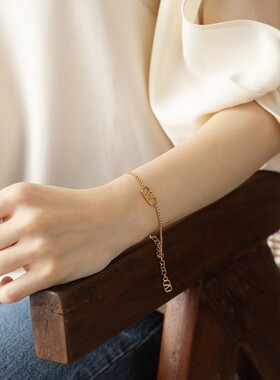 自营 VALENTINO 手链 3W2J0F84MET 女式 V 徽标链条配饰 CS4