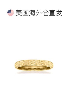 自营 Ross-Simons 18kt 黄金绗缝纹理戒指 - 黄色 美国奥莱直发