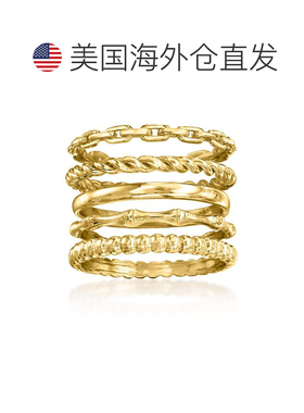 自营Ross-Simons 18kt Gold Over Sterling Jewelry Set: 5 Stack