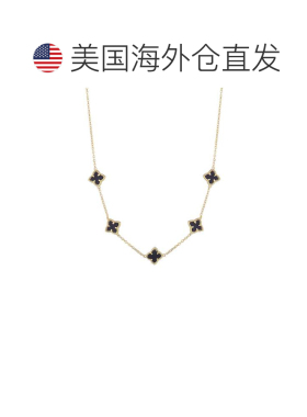 自营adornia14k Gold Plated Black Floral Station Necklace - b