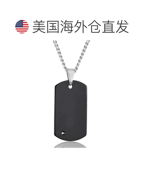 自营 Crucible Los Angeles 男士碳化钨高抛光钻石狗牌吊坠项链