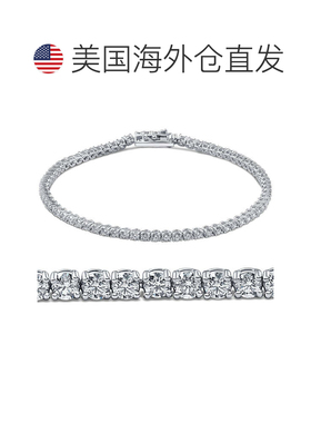 自营pompeii33 克拉。 14k 白金圆形切割钻石网球手链 7 英寸 - 1