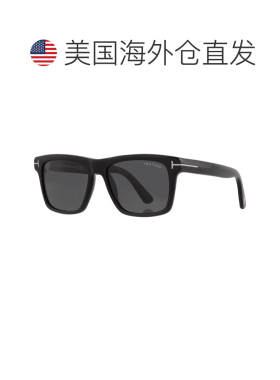 自营Tom Ford黑色醋酸方形烟灰男士太阳镜FT0906-N 01A 56-黑色