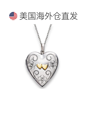 美国直邮Macy's 通用 项链吊坠纯银礼物爆款心形珠宝银色金项链