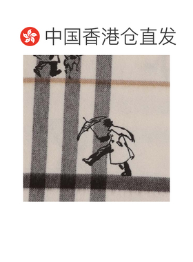 香港直邮Burberry 白色羊绒格纹围巾博柏利