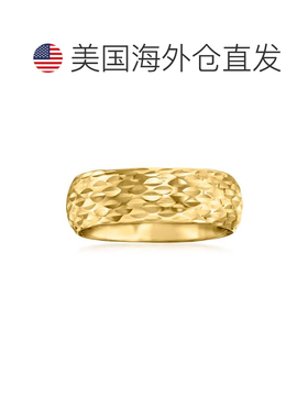 自营 Ross-Simons 意大利 14kt 黄金闪光图案戒指 - 黄色 美国奥