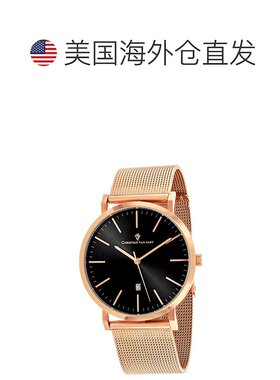 自营Christian Van Sant Men's Black dial Watch - black 美国奥