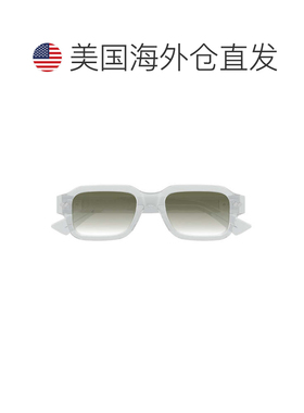 自营bottega veneta灰色编织醋酸纤维编织矩形太阳镜-白色 美国奥