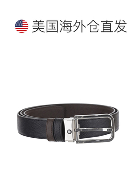 自营mont blanc双面压花皮革腰带-灰色 美国奥莱直发万宝龙皮带