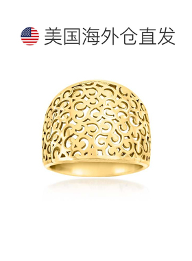 自营Ross-Simons 18kt Gold Over Sterling Filigree Ring - yell