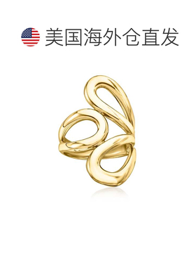 自营Ross-Simons Italian 18kt Gold Over Sterling Abstract Flo