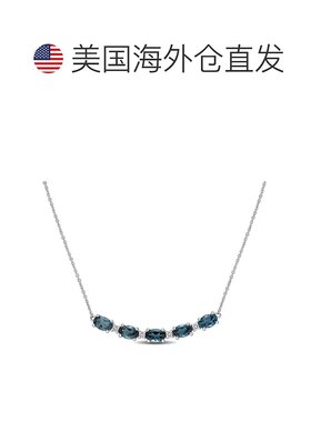 自营Mimi & Max 2 1/2ct TGW London Blue Topaz 1/7ct TW Diamon