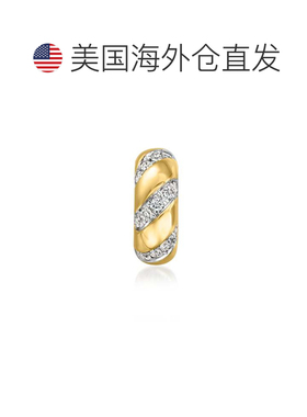 自营Ross-Simons Lab-Grown Diamond Striped Rolling Charm in 1