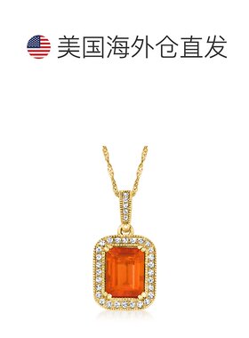 自营 ross-simons罗斯-西蒙斯火蛋白石和 . 14 克拉黄金钻石吊坠