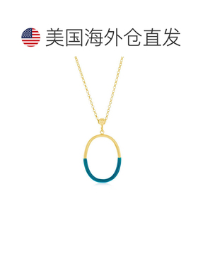 自营simona纯银 Petrolio 珐琅椭圆形项链 - 镀金 - 绿色 美国奥