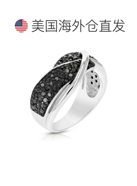自营vir jewels 3/4 克拉黑色钻石戒指 .925 纯银镀铑 - 银 美国