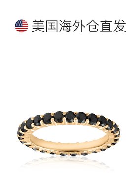 自营 pompeii3POMPEII 1 1/2 克拉黑色钻石永恒戒指 14k 黄金女士