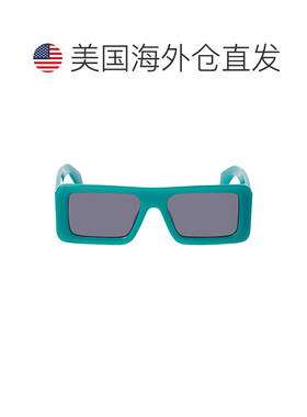 自营off-white米白色特洛伊长方形太阳镜-蓝绿色深灰色 美国奥莱