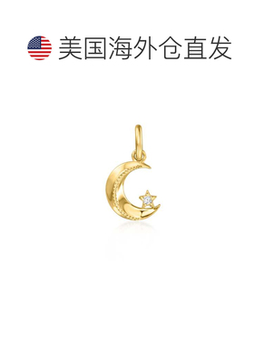 自营RS Pure by Ross-Simons 14t Yellow Gold Crescent Moon and
