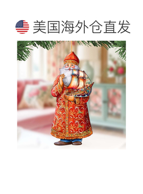 自营圣诞老人假日巡游 木制圣诞装饰品，G. Debrekht 出品 - 多色