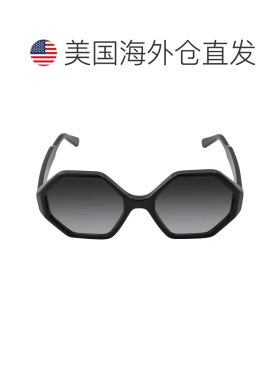 自营Salvatore Ferragamo Grey Gradient Hexagonal Ladies Sungl