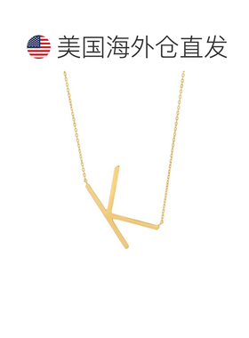 自营max + stone10k实心黄色金色大侧面大写字母首字母，带可延伸