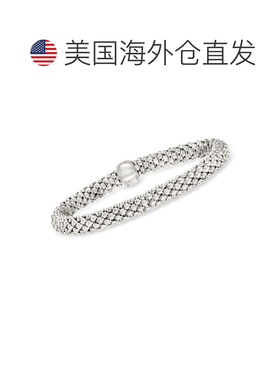 自营Ross-Simons 意大利纯银弹力手链 - 7 英寸 美国奥莱直发