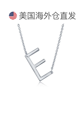 自营simona纯银侧面初始项链 - e 美国奥莱直发