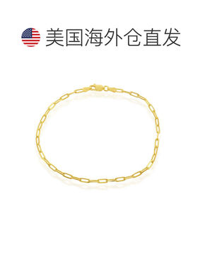 自营simonaSterling Silver 2.8mm Paper Clip Anklet Gold Plat