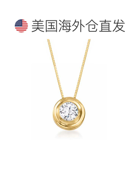自营Ross-Simons Double Bezel-Set Diamond Solitaire Necklace