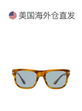 Persol 中性方形太阳镜 PO3306S 960/56 条纹棕色 52 毫米 - 960/