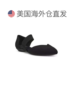 自营Men's Anne Klein Obila Flats  Black Asymmetrical Strap S