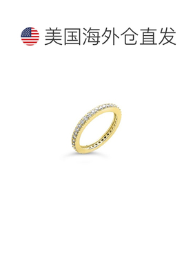 自营sterling forever925 纯银薄 CZ 戒指 - 金 美国奥莱直发