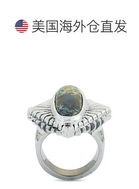 自营King Baby Concho 银色和斑点绿松石戒指 - 多色 【美国奥莱