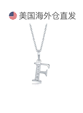自营simona925 纯银 0.03cttw 钻石 \'H\' 初始吊坠带链 - f 美国