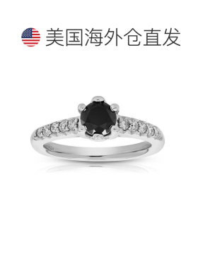 自营 vir jewels1.15 克拉黑白钻石订婚戒指 14K 白金新娘 - 白色