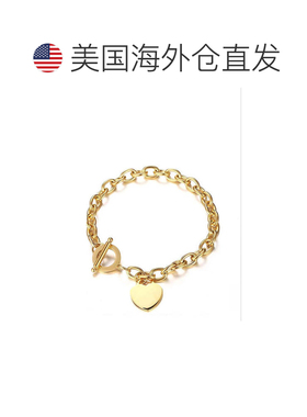 自营liv oliver18k 金心形吊饰手链 - 金 美国奥莱直发