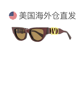 自营Valentino Women's V-Due Sunglasses VLS-103 B Bordeaux 50