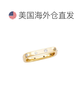 自营savvy cie jewelsGOLD PLATED SQUARE CUSHION WITH WHITE CZ