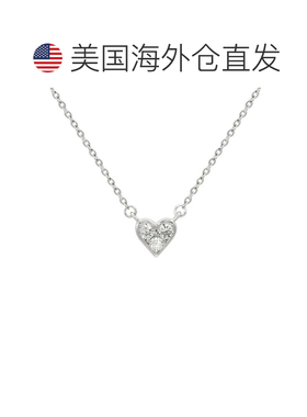 自营Suzy Levian 14K Yellow Gold .18 cttw Diamond Heart Neckl