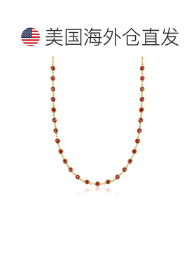 自营Ross-Simons Bezel-Set Garnet Necklace in 18kt Gold Over