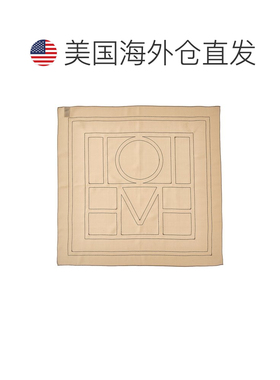 自营toteme图腾刺绣字母组合丝巾-白色 美国奥莱直发