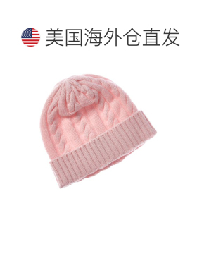 自营brodie cashmereBrodie羊绒矮胖电缆Pom Pom羊绒帽子-粉红色