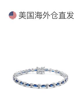 GENEVIVE Sterling Silver Clear and Green Cubic Zirconia Tenn