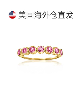 自营RS Pure by Ross-Simons 包边镶嵌粉色电气石戒指 14kt 黄金