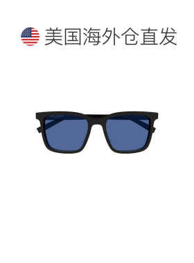 自营saint laurentBold Rectangular Black Acetate Sunglasses W