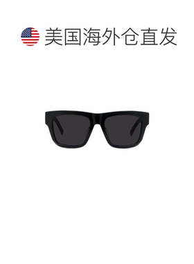 自营givenchyGv40002u大胆矩形太阳镜，带耐用镜框-黑色 美国奥莱