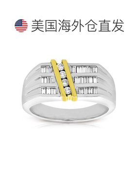 自营 vir jewels1/2 克拉男士钻石订婚戒指 14K 双色金 SI 净度 -