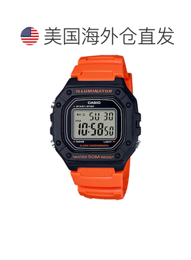 自营Casio Men's Water-Resistant Orange and Black Digital Wat